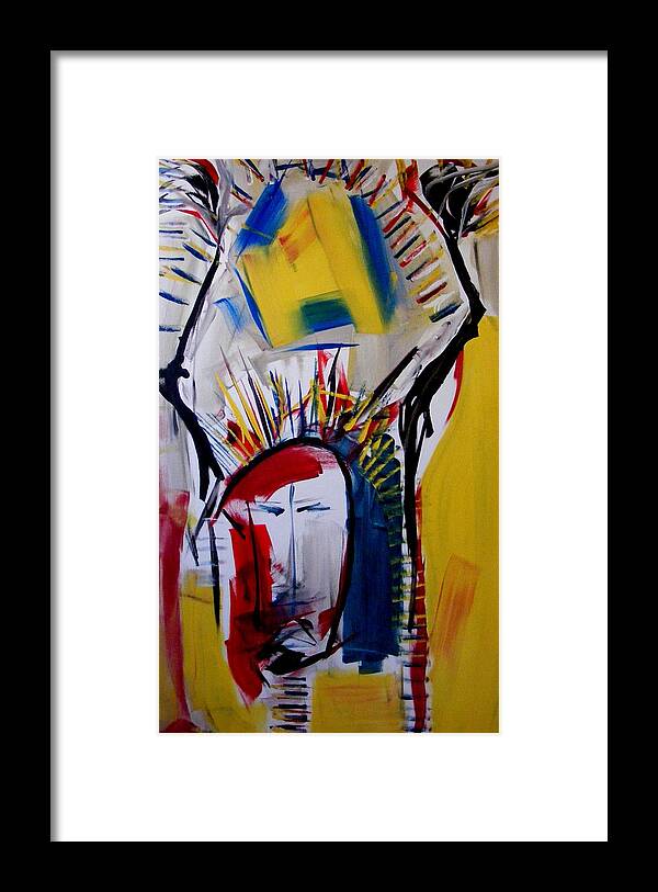 Abstract Framed Print featuring the painting Betrayal Of The Savior by Peter Bethanis