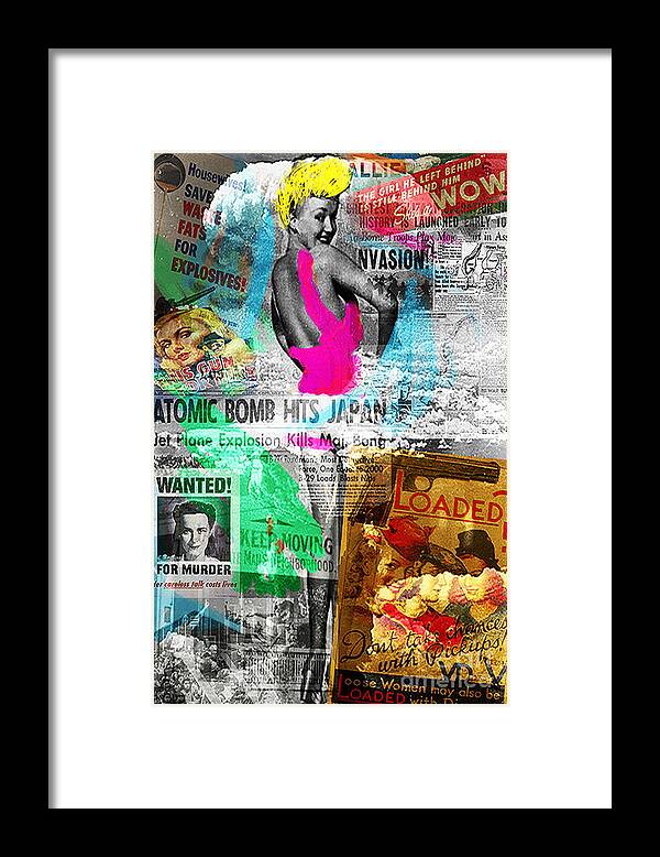Betty Grable Framed Print featuring the mixed media Betty Pop by Leah Devora