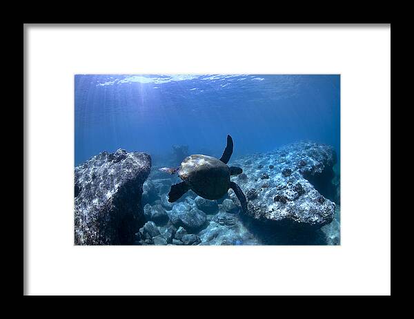 Sea Framed Print featuring the photograph Between Two Rocks by Sean Davey