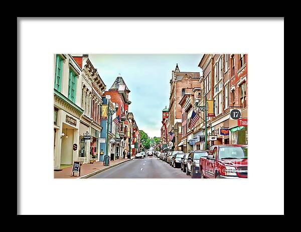Beverley Historic District Framed Print featuring the photograph Beverley Historic District - Staunton Virginia - Art of the Small Town by Kerri Farley