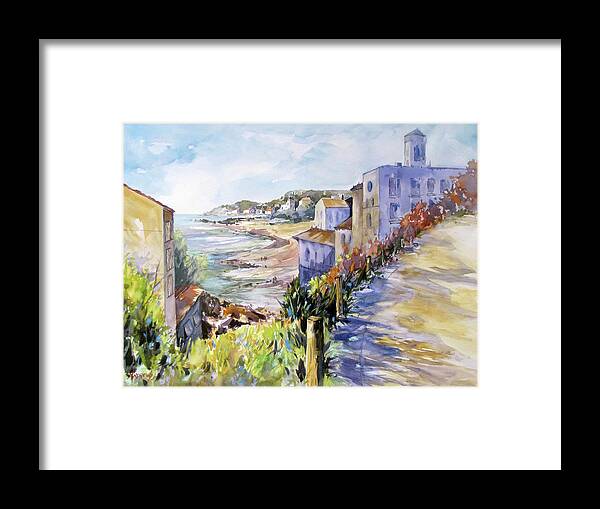 Europe Scene Framed Print featuring the painting Beyond The Point by Rae Andrews