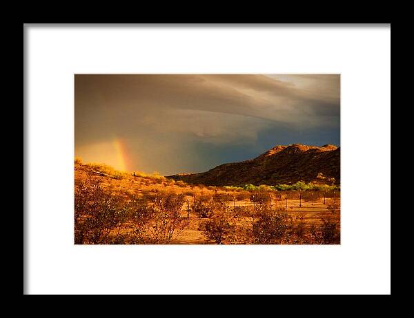 Arizona Framed Print featuring the photograph Beyond the Rainbow by Judy Kennedy