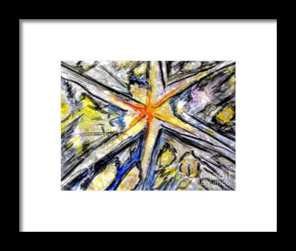 Big Bang Framed Print featuring the painting Big Bang Impression by Stanley Morganstein