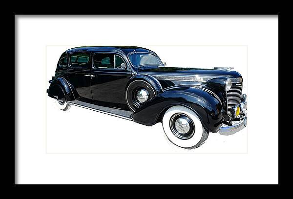 Vintage Framed Print featuring the photograph 1937 Black Chrysler Imperial by Stacie Siemsen