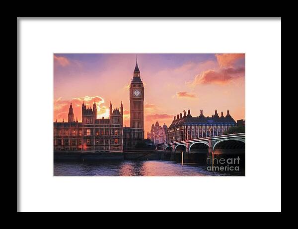 Britain Framed Print featuring the photograph Big Ben and Parliament Sunset by Philip Preston