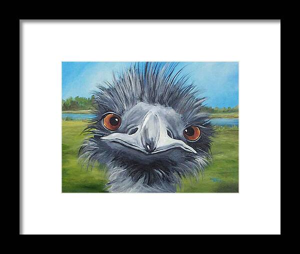 Emu Framed Print featuring the painting Big Bird - 2007 by Torrie Smiley