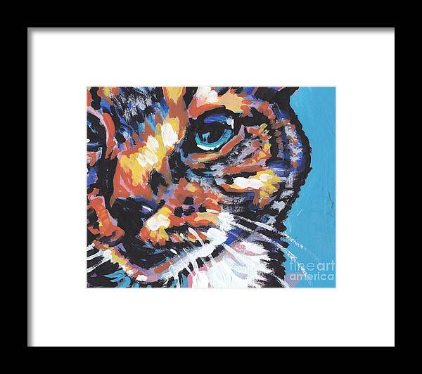 Cat Framed Print featuring the painting Big blue Eyes by Lea S