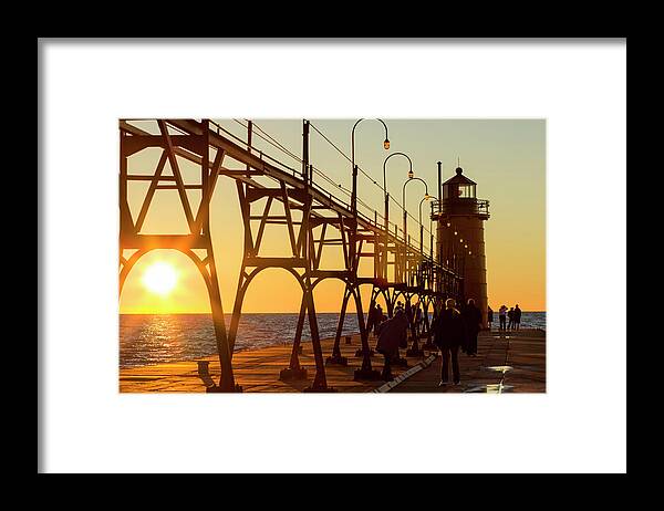 South Haven Framed Print featuring the photograph Big Bright Sunset by Tammy Chesney