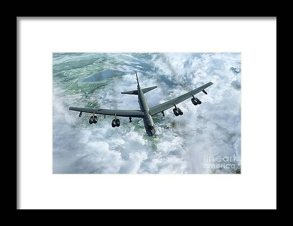 B52 Framed Print featuring the digital art Big Buff B52 by Airpower Art