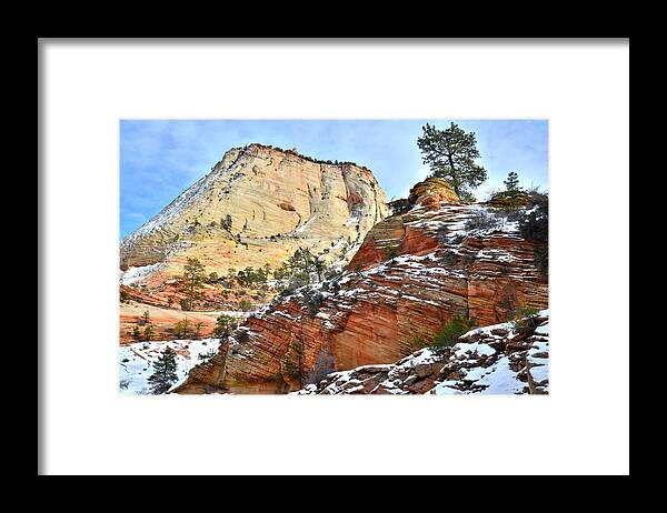 Zion National Park Framed Print featuring the photograph Big Butte II by Ray Mathis