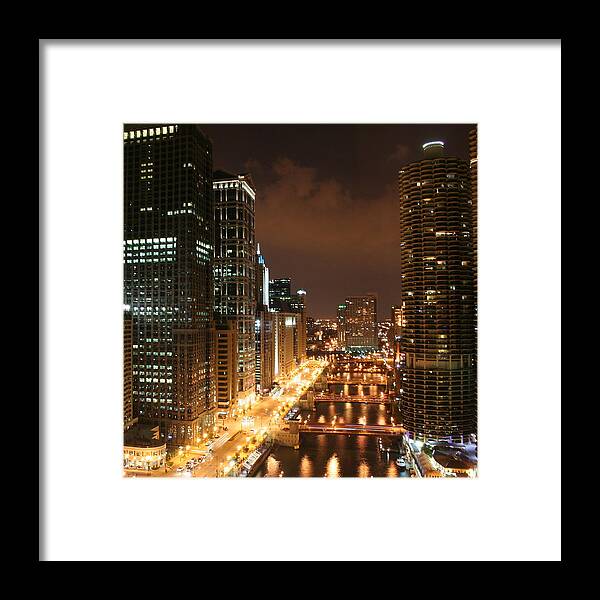 Cityscape Framed Print featuring the photograph Big City Lights by Julie Lueders 