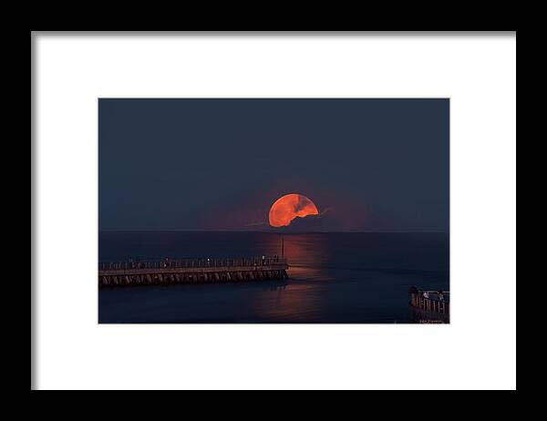 Delray Framed Print featuring the photograph Big Orange Moon Boynton Inlet by Ken Figurski