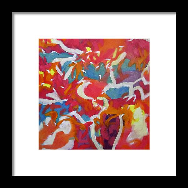 Abstract Framed Print featuring the painting Big Pink by Steven Miller