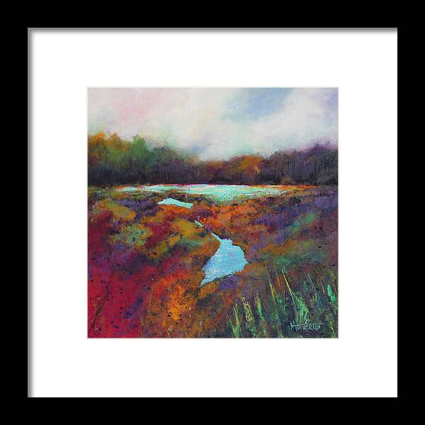 Mc Cormick Woods Golf And Country Club Framed Print featuring the painting Big Pond in Fall Mc Cormick Woods by Marti Green
