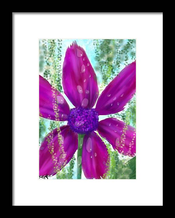 Flowers Framed Print featuring the digital art Big purple by Kathleen Hromada