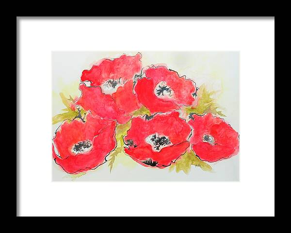 Fantasy Flowers Framed Print featuring the painting Big Red 1 by Phiddy Webb