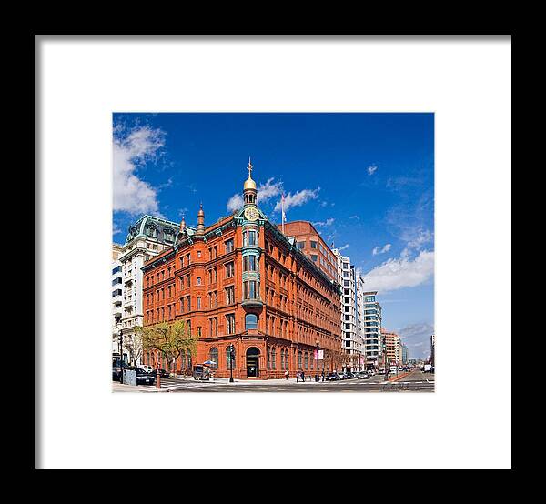 Building Framed Print featuring the photograph Big Red Bank by Christopher Holmes