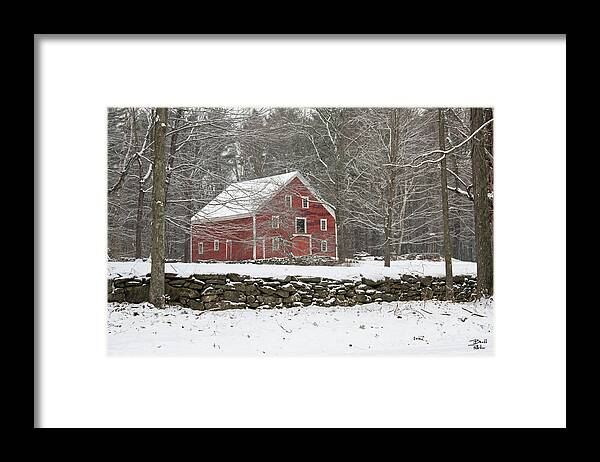 Garage Framed Print featuring the photograph Big Red Barn by Brett Pelletier