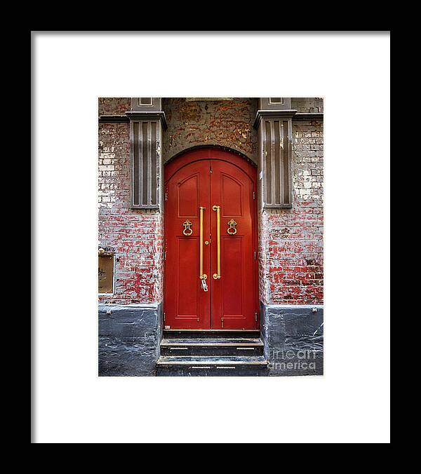 Doors Framed Print featuring the photograph Big Red Doors by Perry Webster