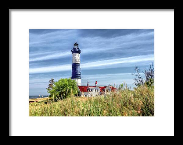 Big Sable Point Framed Print featuring the painting Big Sable Point by Christopher Arndt