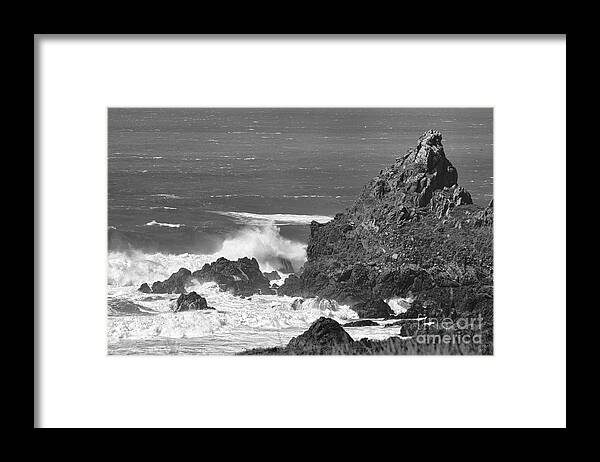 Big Sur Framed Print featuring the photograph Big Sur BW by David Millenheft