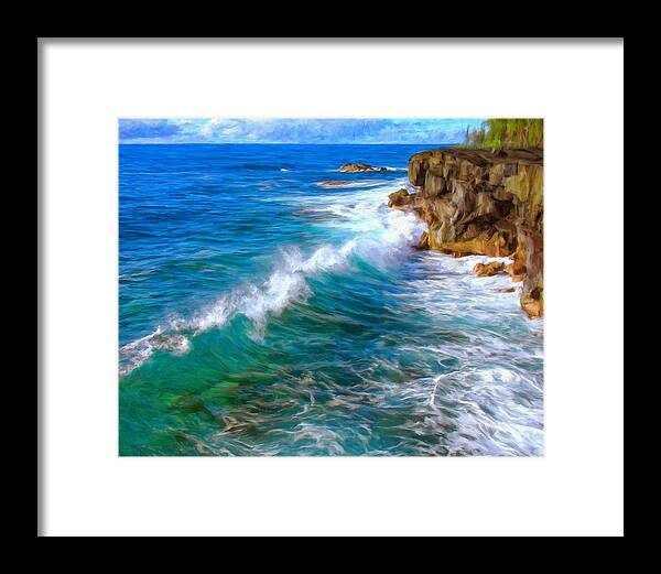 Big Sur Framed Print featuring the painting Big Sur Coastline by Dominic Piperata