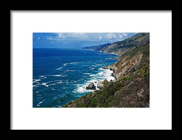 Photography By Suzanne Stout Framed Print featuring the photograph Big Sur Coastline by Suzanne Stout
