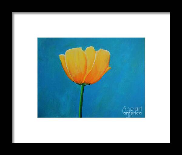 Tulip Framed Print featuring the painting Big Yellow Tulip by Cami Lee