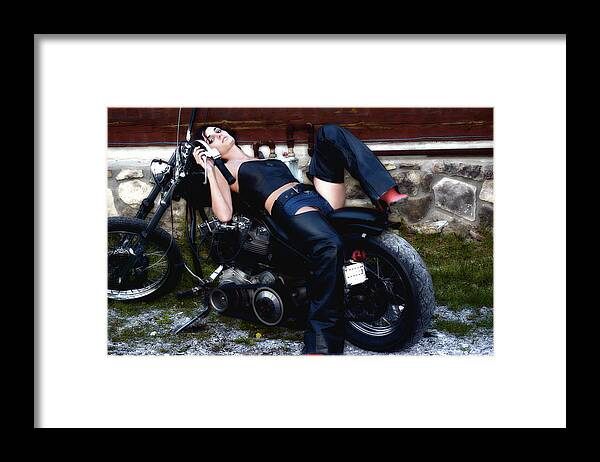 Clay Framed Print featuring the photograph Bikes and Babes by Clayton Bruster