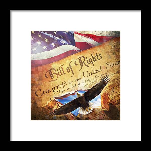 Bill Of Rights Framed Print featuring the digital art Bill of RIghts by Evie Cook
