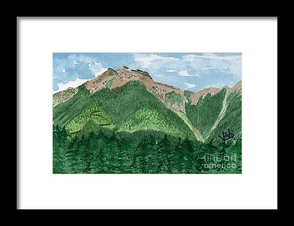 Mountain Framed Print featuring the painting Billiard Backview by Victor Vosen