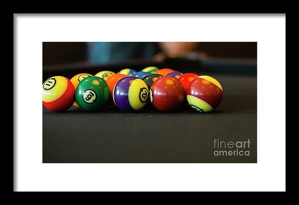 Billiards Framed Print featuring the photograph Billiard balls by Agnes Caruso