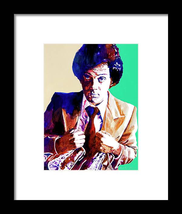 Billy Joel Framed Print featuring the painting Billy Joel - New York State of Mind by David Lloyd Glover