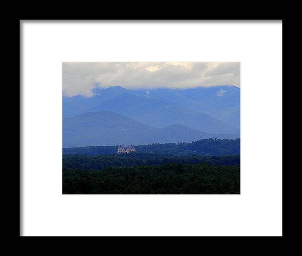 Biltmore House Framed Print featuring the photograph Biltmore House with Mountains by Allen Nice-Webb