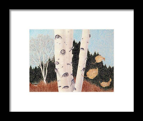 Birch Framed Print featuring the painting Birches by Betsy Gray Bell