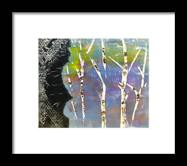 Beeswax Framed Print featuring the painting Birches in Wax by Peggy King