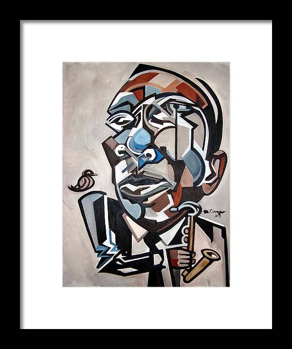 Charlie Parker Bird Saxophone Jazz Portrait Abstract Framed Print featuring the painting Bird Bird by Martel Chapman