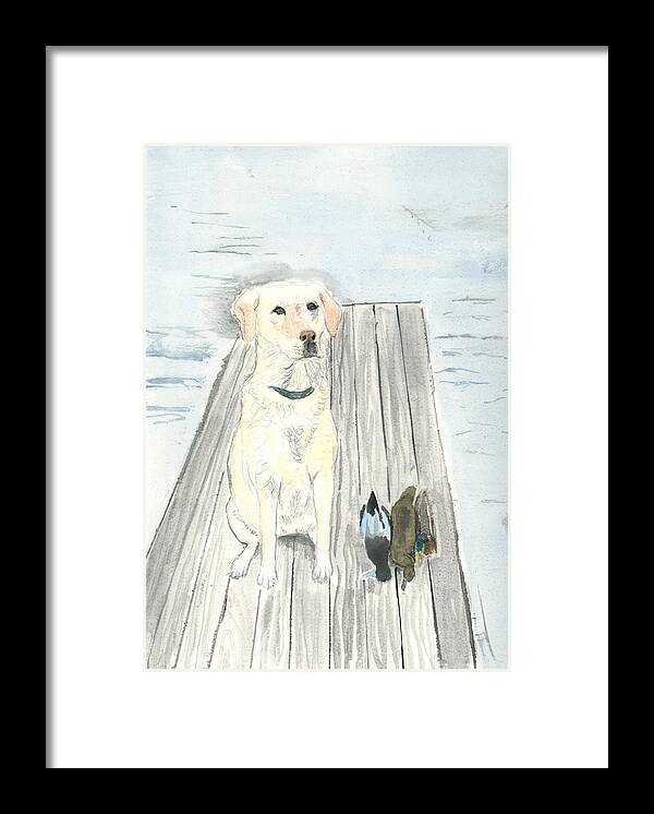 Daisy Framed Print featuring the painting Bird Dog by Sara Stevenson