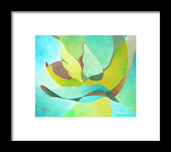  Framed Print featuring the painting Bird In Flight by Sally Trace