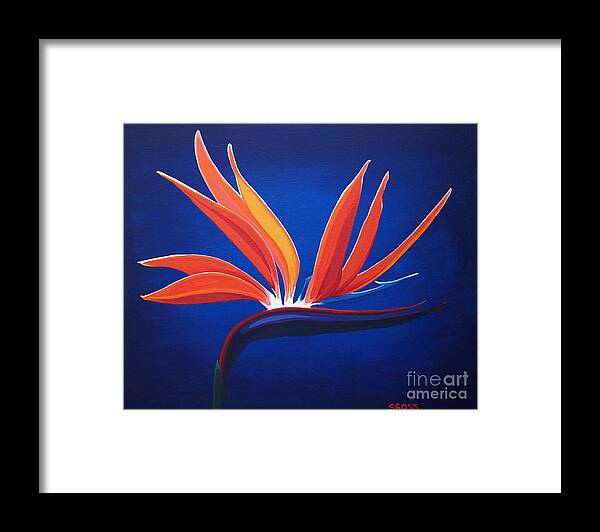 Contemporary Canvas Print Framed Print featuring the painting Bird of Paradise by Shiela Gosselin