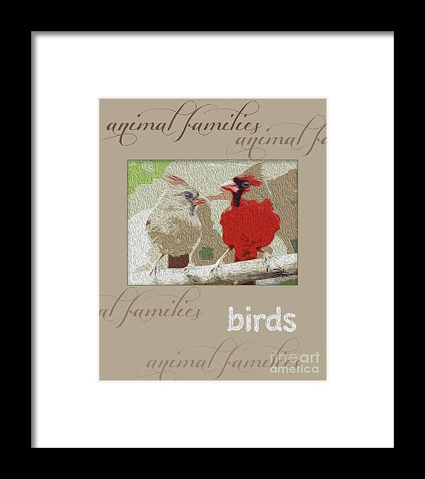 Animals Framed Print featuring the mixed media Birds-Animal Family by Francelle Theriot