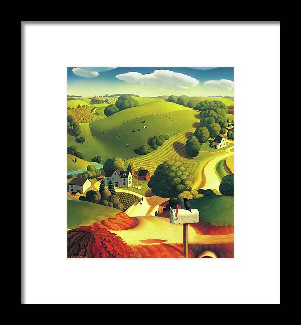 Landscape Framed Print featuring the painting Birds Eye View by Robin Moline