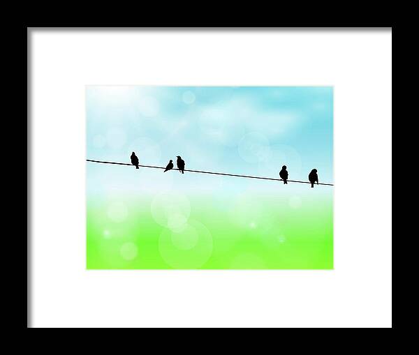 Birds Framed Print featuring the photograph Birds Hanging Around by Andrea Kollo