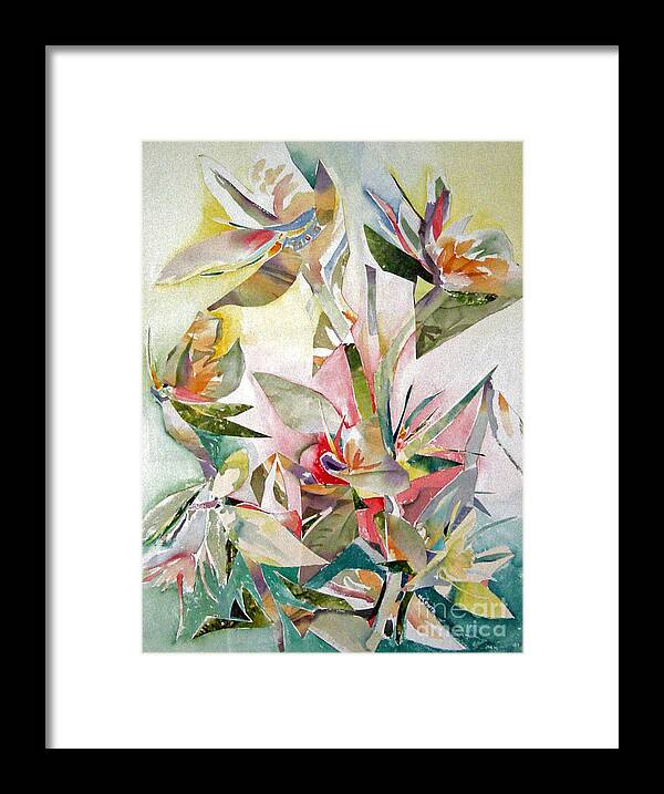 Flowers Framed Print featuring the painting Birds of Paradise by Mafalda Cento