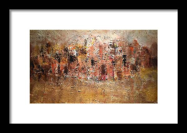 Urban Framed Print featuring the painting Birth of an Urbscape by Dennis Ellman