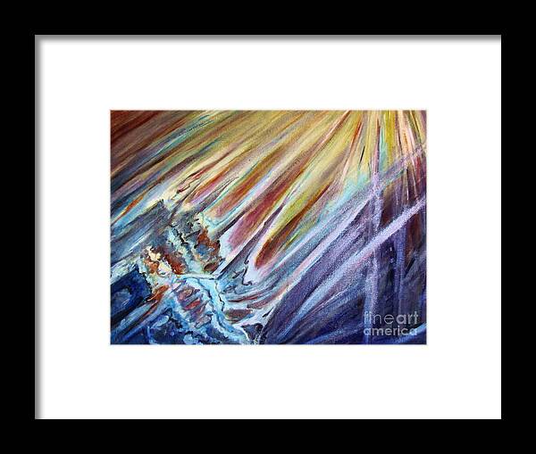 Birth Framed Print featuring the painting Birth of the Universe by Stanley Morganstein