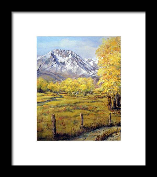 Nature Framed Print featuring the painting Bishop in the Fall by Donna Tucker