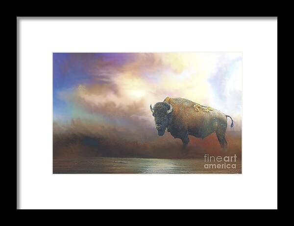 Bison Framed Print featuring the photograph Bison in Yellowstone by Janette Boyd
