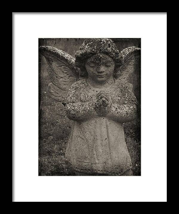 Spiritual Framed Print featuring the photograph Black and White Angel by Christine Paris
