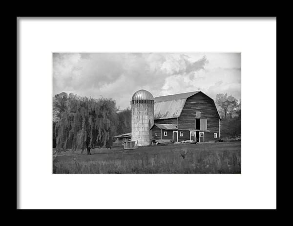 Barn Framed Print featuring the photograph Black and White Barn by Donna Doherty